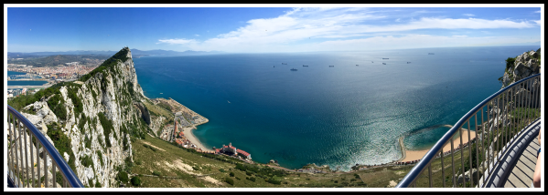 A panorama of Gibraltar rock